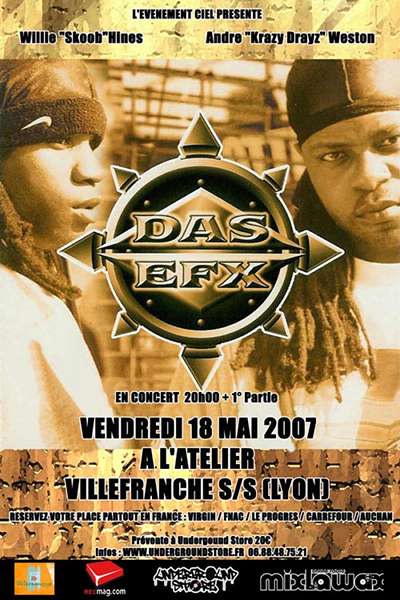 vendredi 18 mai 2007 le groupe de rap das efx a l atelier a villefranche sur saone pour un concert hip hop