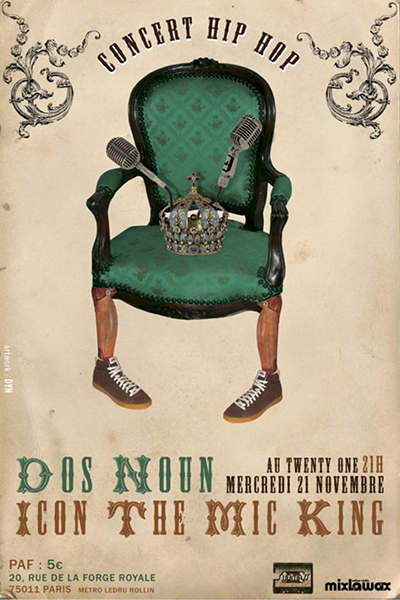 jeudi 21 novembre 2009 dos noun et icon the mic king au twenty one sound bar a paris pour un concert hip hop