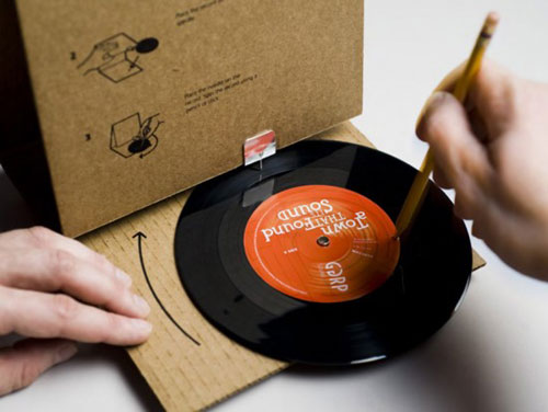 cardboard record player developed by grey group canada and art direction by andrew mckinley