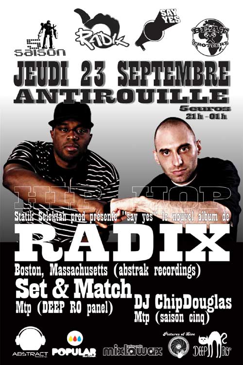 jeudi 23 septembre 2010 les mcs rappers radix  a montpellier a l antirouille pour un concert hip hop